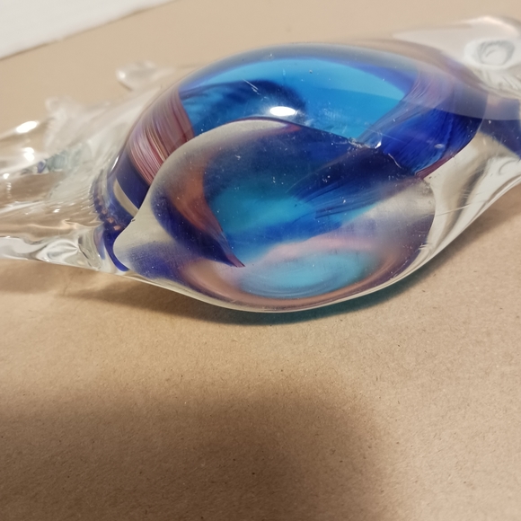 Murano Glass Vintage Hand blown Fish. Ground bottom 8" paperweight - Picture 6 of 6